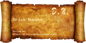 Drick Nándor névjegykártya
